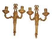 Pair of Louis XVI effigies ormolu sconces