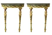 A pair of Italian lacquered wood console