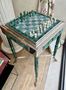 Russian Chess Game Table In Silver, Malachite And Ornamental Stones
