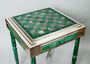 Table Russe en Argent, malachite et pierres Ornementales plateau