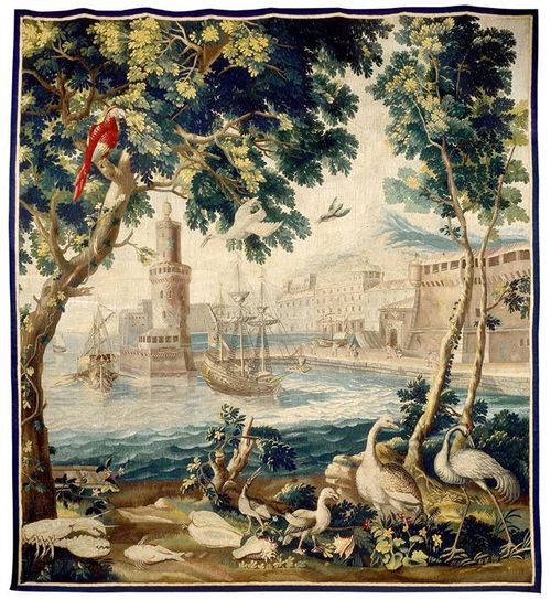 A Silk and wool Beauvais tapestry 