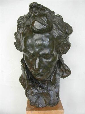 Buste de beethoven en bronze patiné, signé de Alfredo PINA