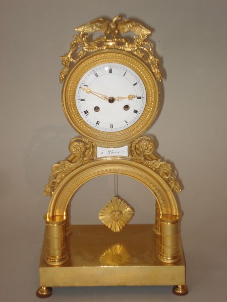 Pendule Squelette Bronze doré Louis XVI Directoire