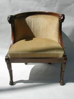 Fauteuil en gondole, en acajou, estampillé Jacob D.Rue Meslee, Epoque Empire, début du XIXème.