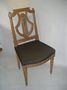 Paire de chaises lyre en bois naturel