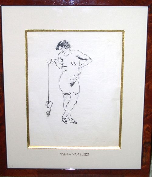 Dessin Erotique: femme nue