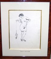 Femme Nue. Dessin Encre de chine signé Théodore van Elsen, Circa 1930.