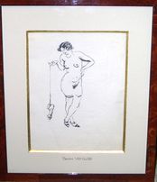Erotic drawing: nude lady