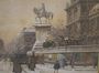 Galien Laloue - Vue de Paris - Quai de l'hotel de ville - Gouache