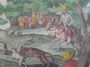 Gravure de chasse: La chasse aux lièvres avec Guépard