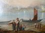 Paysage - Pêcheurs au bord d'un lac Signé Dommerson 