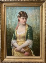 Portrait de jeune femme à la rose