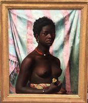 portrait of Koiriala, a young girl from Senegal signed Blanquer