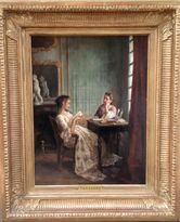 L M Dansaert - scene d'interieur - La lecture