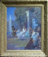 Huile sur papier marouflé sur toile signée Vernay. Ecole française fin du XIXeme siècle